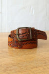 Hand Tooled Bouquet Leather Belt
