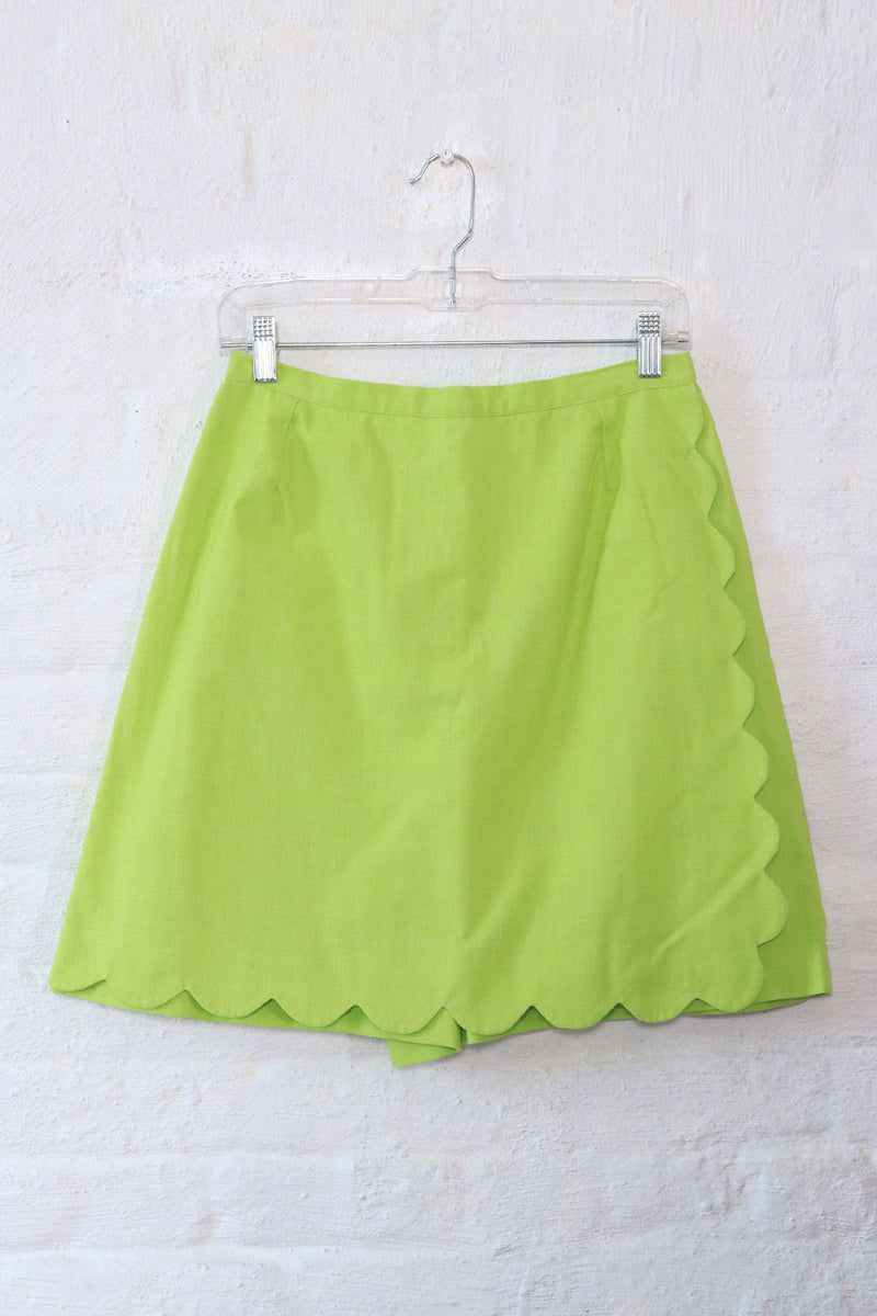 Lime Sherbet Scalloped Skort M