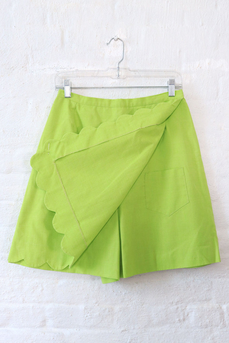 Lime Sherbet Scalloped Skort M