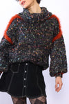 Speckled Angora Trim Pullover S-L