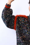 Speckled Angora Trim Pullover S-L
