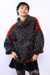 Speckled Angora Trim Pullover S-L