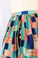 Pastel Patchwork Prairie Skirt L
