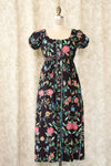 Bonwit Teller Cotton Wallpaper Floral Dress S-S/M