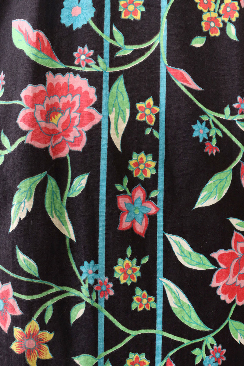 Bonwit Teller Cotton Wallpaper Floral Dress S-S/M