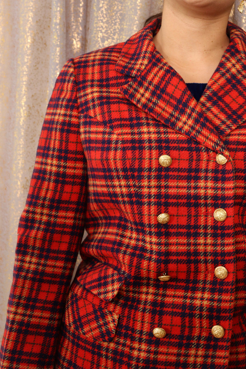 Ladybug Plaid Blazer M/L