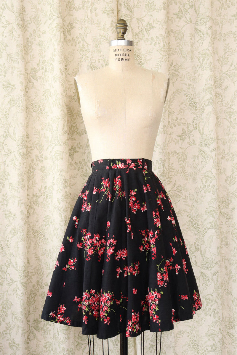 Floral Paneled Circle Skirt S