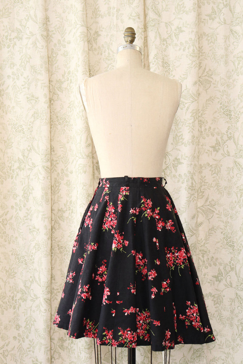 Floral Paneled Circle Skirt S