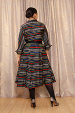 1950s Licorice Striped Shirtdress M/L