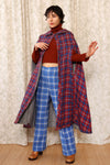 Reversible Check Plaid Flyaway Cape XS-M