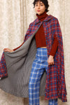 Reversible Check Plaid Flyaway Cape XS-M