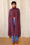 Reversible Check Plaid Flyaway Cape XS-M