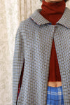 Reversible Check Plaid Flyaway Cape XS-M