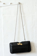 1970s Glossy Wicker Chain Purse