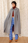 Reversible Check Plaid Flyaway Cape XS-M