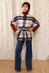 Tartan Caped Jacket Top XS-M