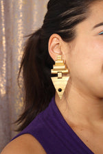 Brassy Geometric Dangle Earrings