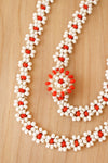Red Daisy Bead Choker