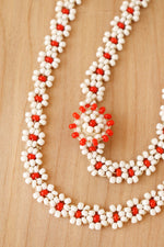 Red Daisy Bead Choker