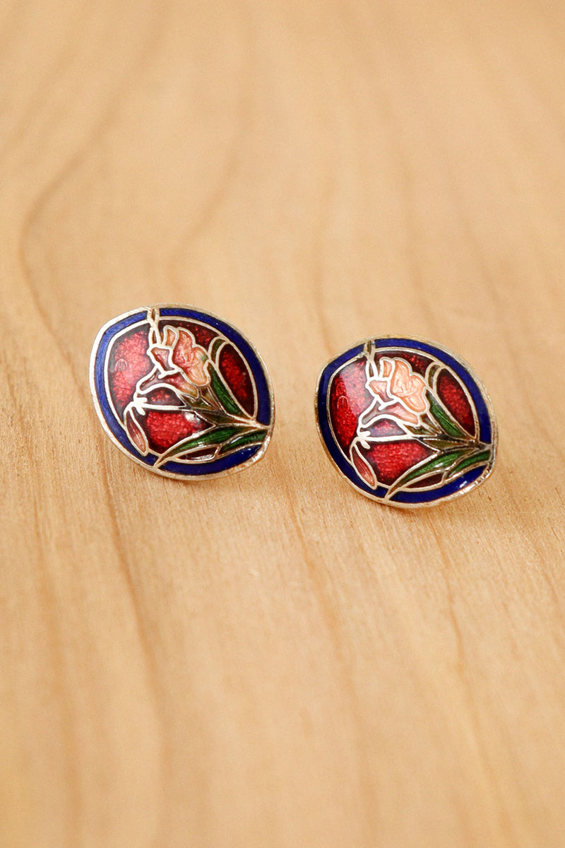 Orchid Enamel Studs