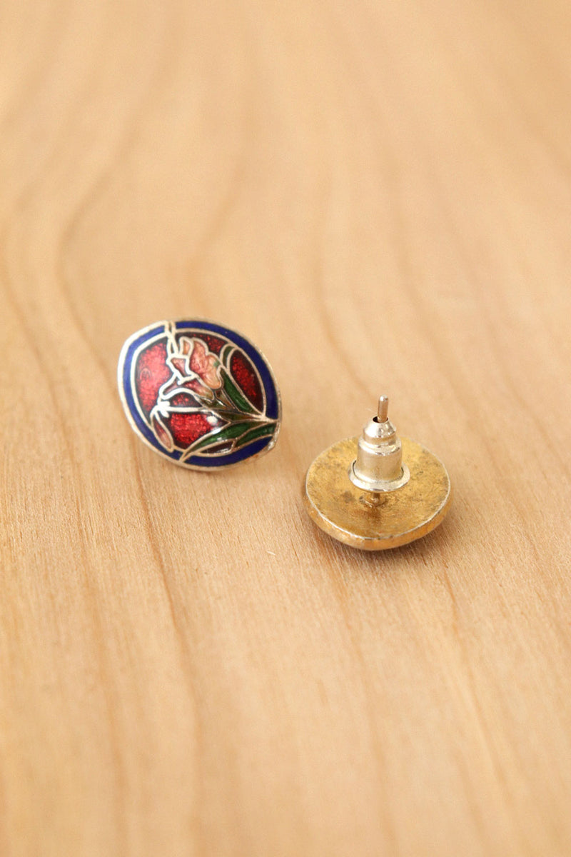 Orchid Enamel Studs