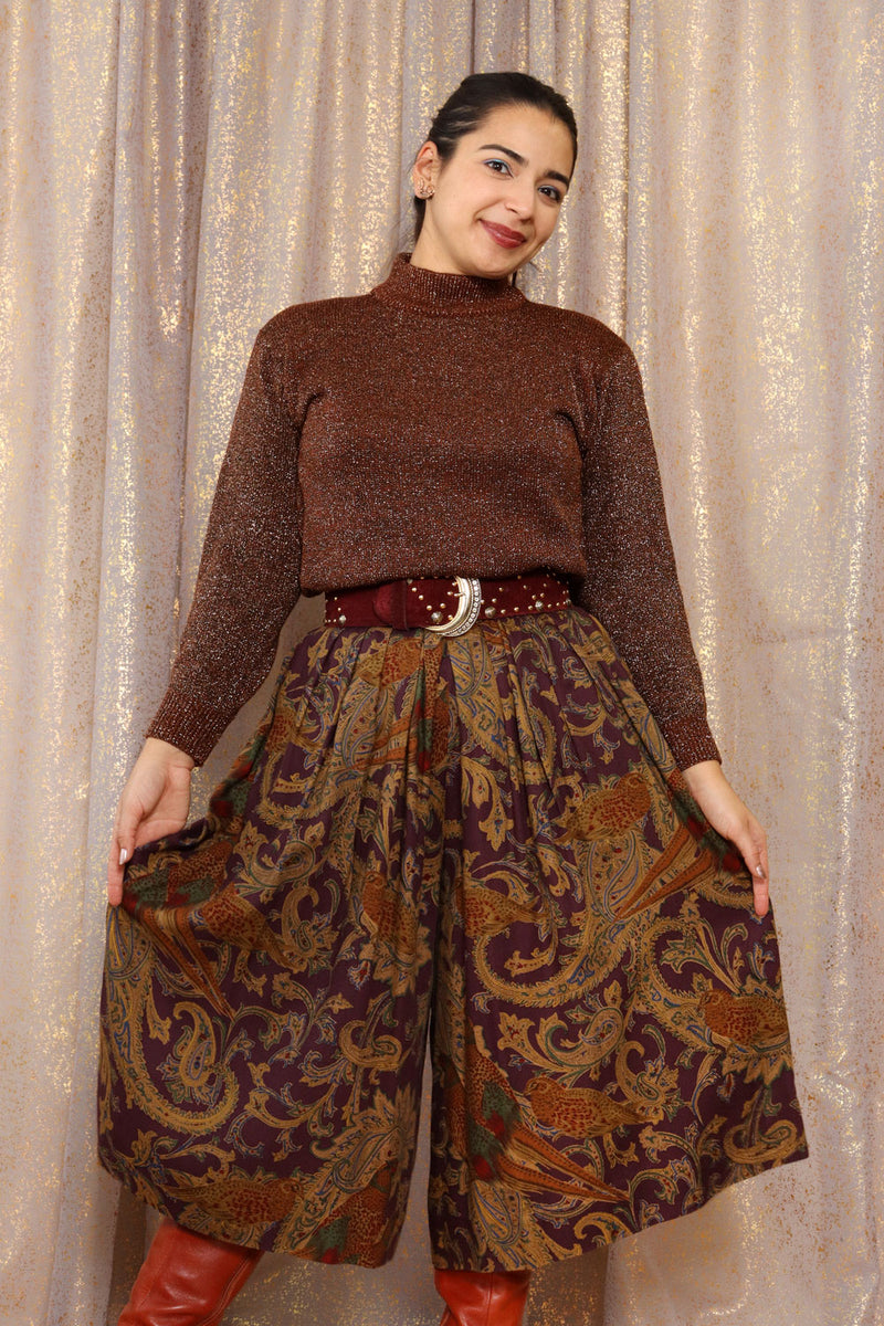 Pheasant Paisley Print Culottes L