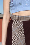 Artbro Plaid Paneled Maxi Skirt XS/S