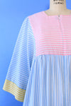 Candy Stripe Seersucker Caftan M-XL