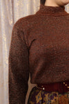 Copper Lurex Crop Sweater S-L