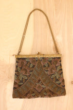 Moody Antiqued Floral Embroidered Handbag
