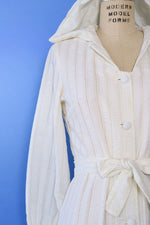 Ivory Gauze Hooded Caftan S/M