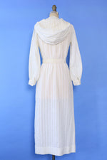 Ivory Gauze Hooded Caftan S/M