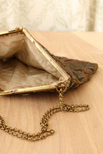 Moody Antiqued Floral Embroidered Handbag