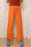 Pumpkin Plaid Knit Pants