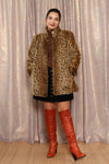 Plush Leopard Faux Fur Coat M/L