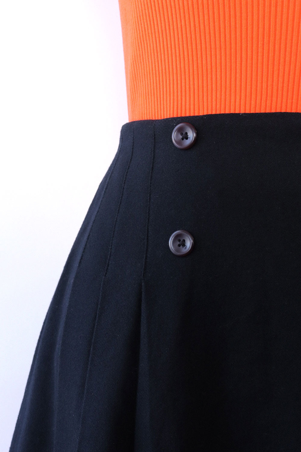 Black Buttoned Mini Skirt S