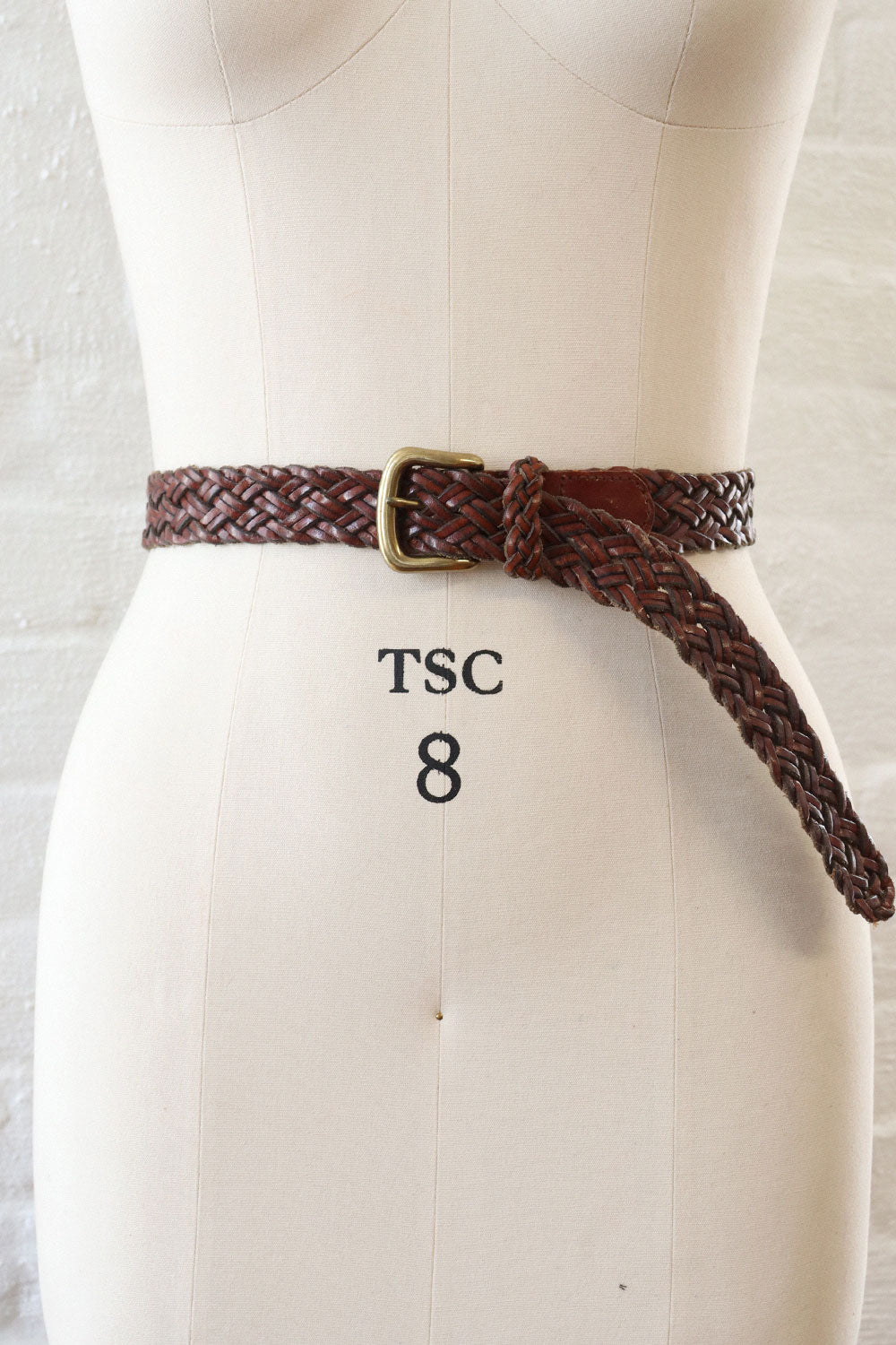 Mahogany Braided Leather Belt