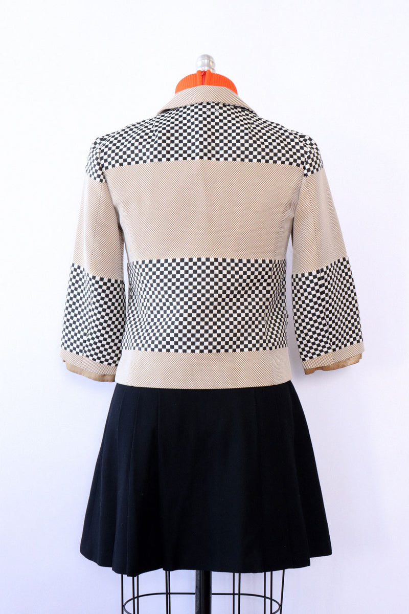 Etro Checkered Crop Blazer S