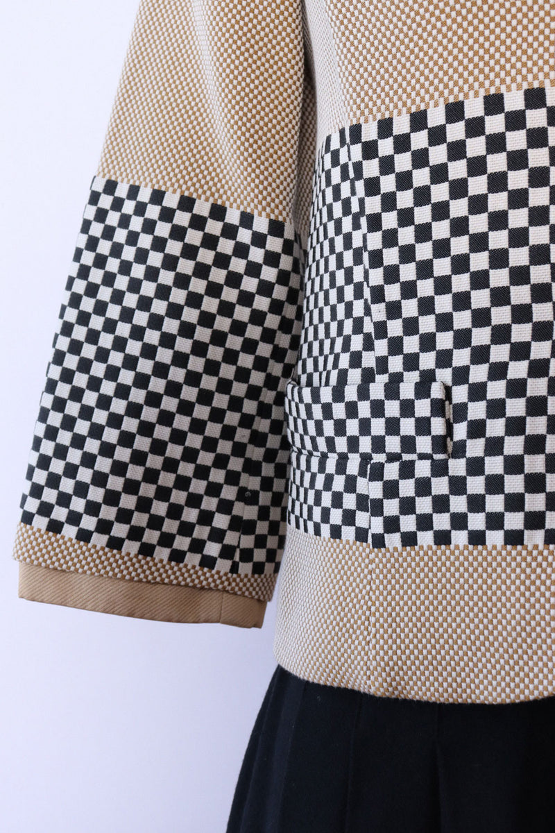 Etro Checkered Crop Blazer S