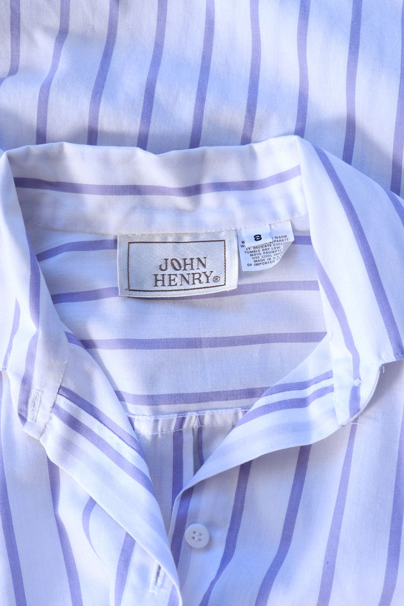 Lavender Prep Stripe Shirt Dress S/M