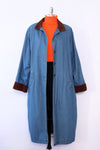 Corduroy Collar Denim Duster M-XL