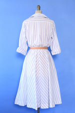 Lavender Prep Stripe Shirt Dress S/M