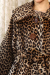 Leopard Faux Fur Swing Coat S-L