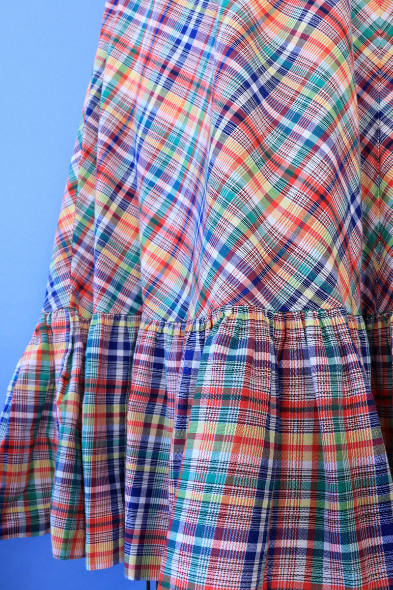 Madras Ruffle Sundress S/M