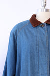 Corduroy Collar Denim Duster M-XL