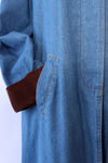 Corduroy Collar Denim Duster M-XL