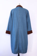 Corduroy Collar Denim Duster M-XL