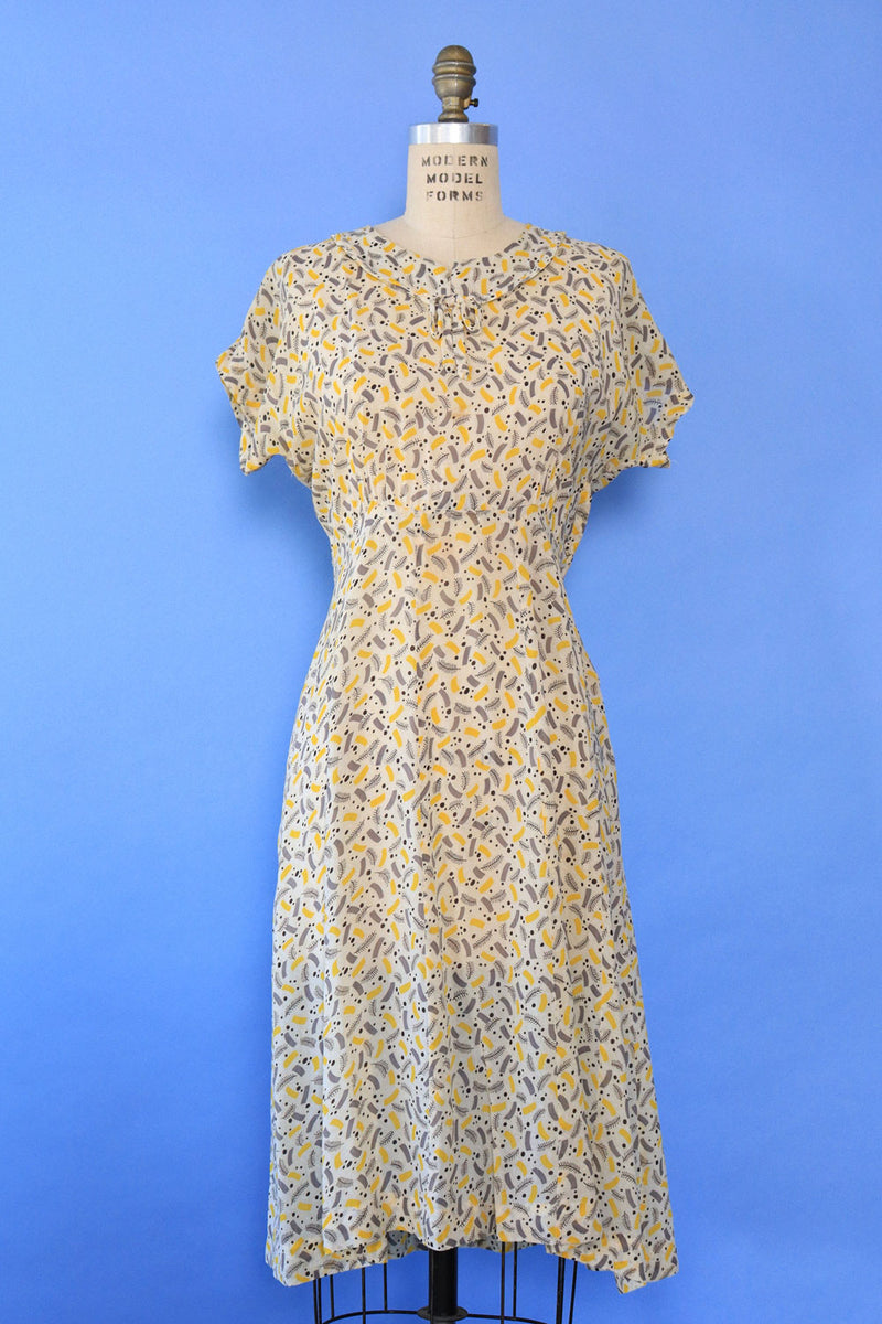 Sunshine Yellow Atomic Day Dress M