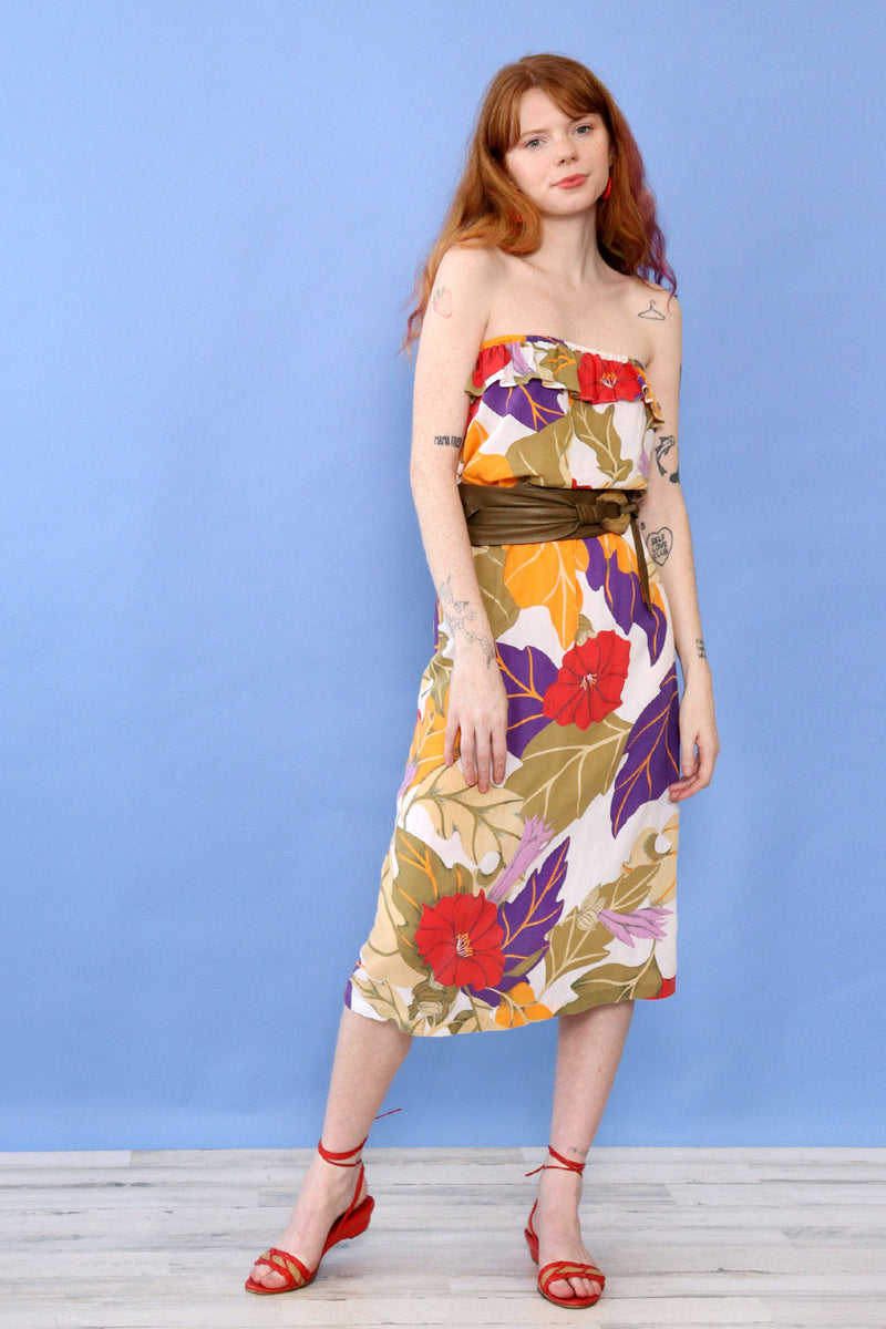 Ragtime Hibiscus Strapless Dress S/M