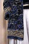 Midnight Blue Chenille Embellished Coat S/M